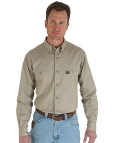 Wrangler Riggs Twill Work Shirt, Khaki, hi-res