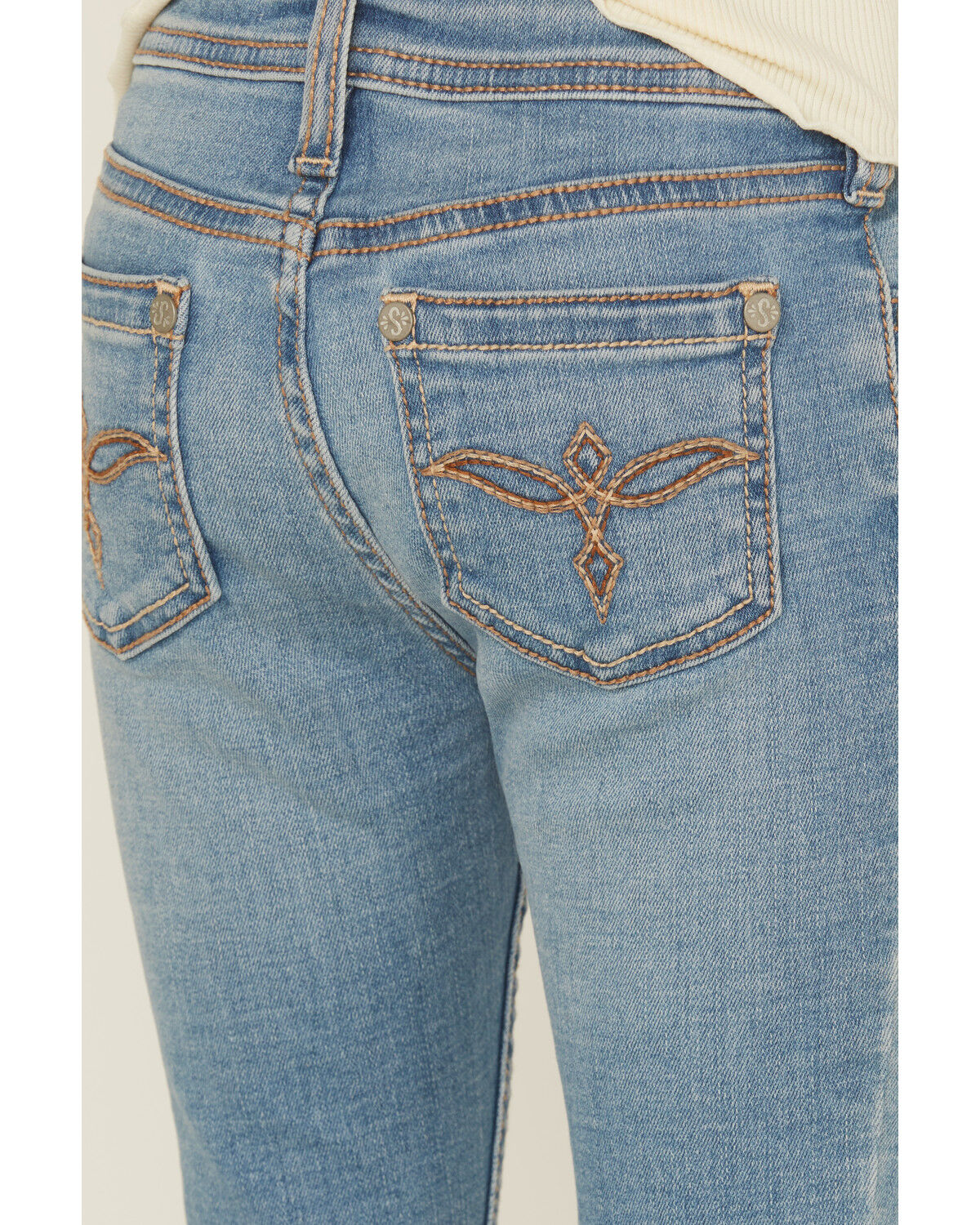 Image #4 - Shyanne Little Girls' Light Wash Shayla Bootcut Stretch Denim Riding Jeans, Light Wash, hi-res