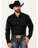 Image #1 - RANK 45® Men's Solid Performance Twill Logo Long Sleeve Button-Down Western Shirt, Black, hi-res