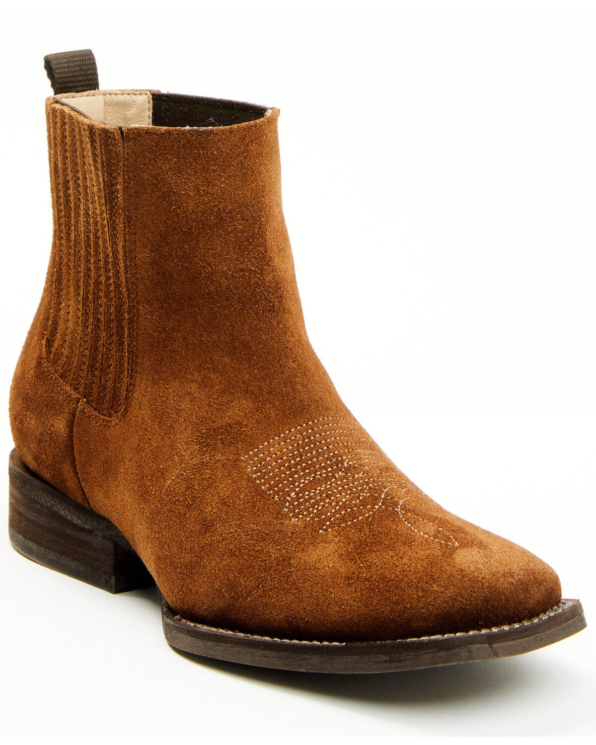 Shyanne Women's Beverly Pull-On Western Booties - Broad Square Toe, Brown, hi-res