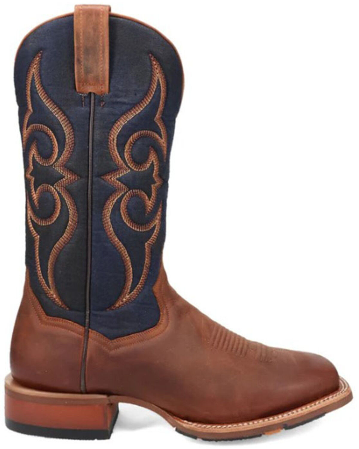 Image #2 - Dan Post Men's 13" Performance Western Boots - Broad Square Toe, Distressed Brown, hi-res