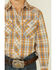 Roper Boys' Orange & Grey Plaid Long Sleeve Snap Western Shirt , Orange, hi-res