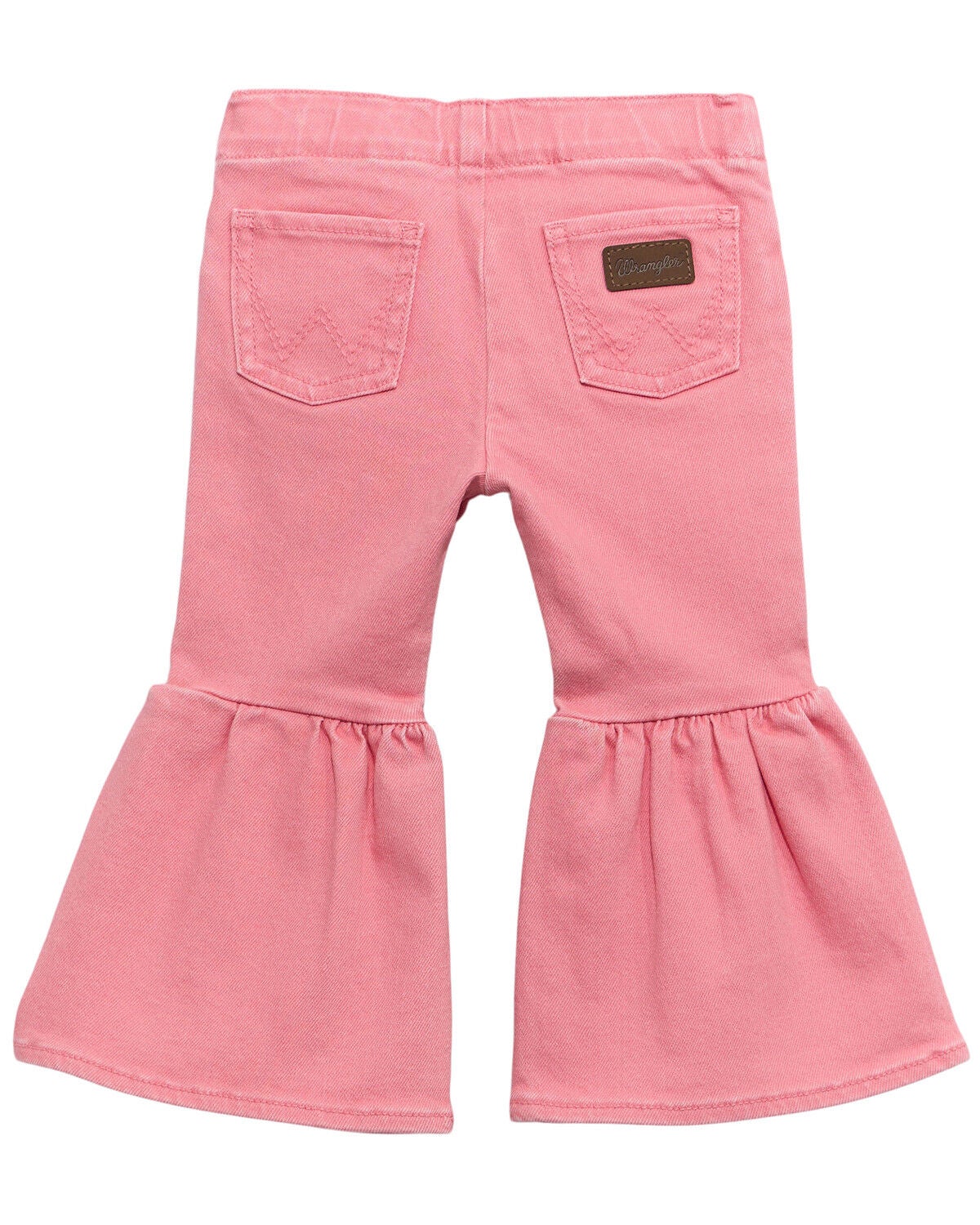Image #1 - Wrangler Toddler Girls' Ruffle Pull-On Flare Jeans, Pink, hi-res