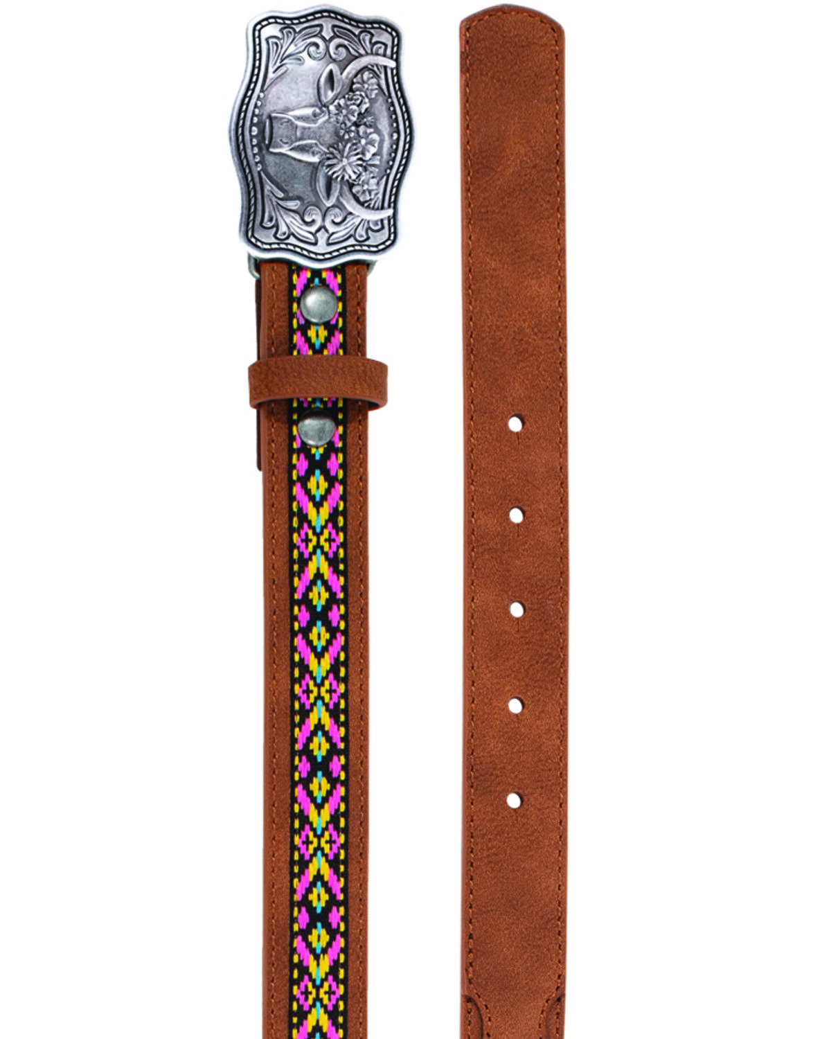 Image #1 - Catchfly Girls' Ribbon Buckle Belt, Tan, hi-res