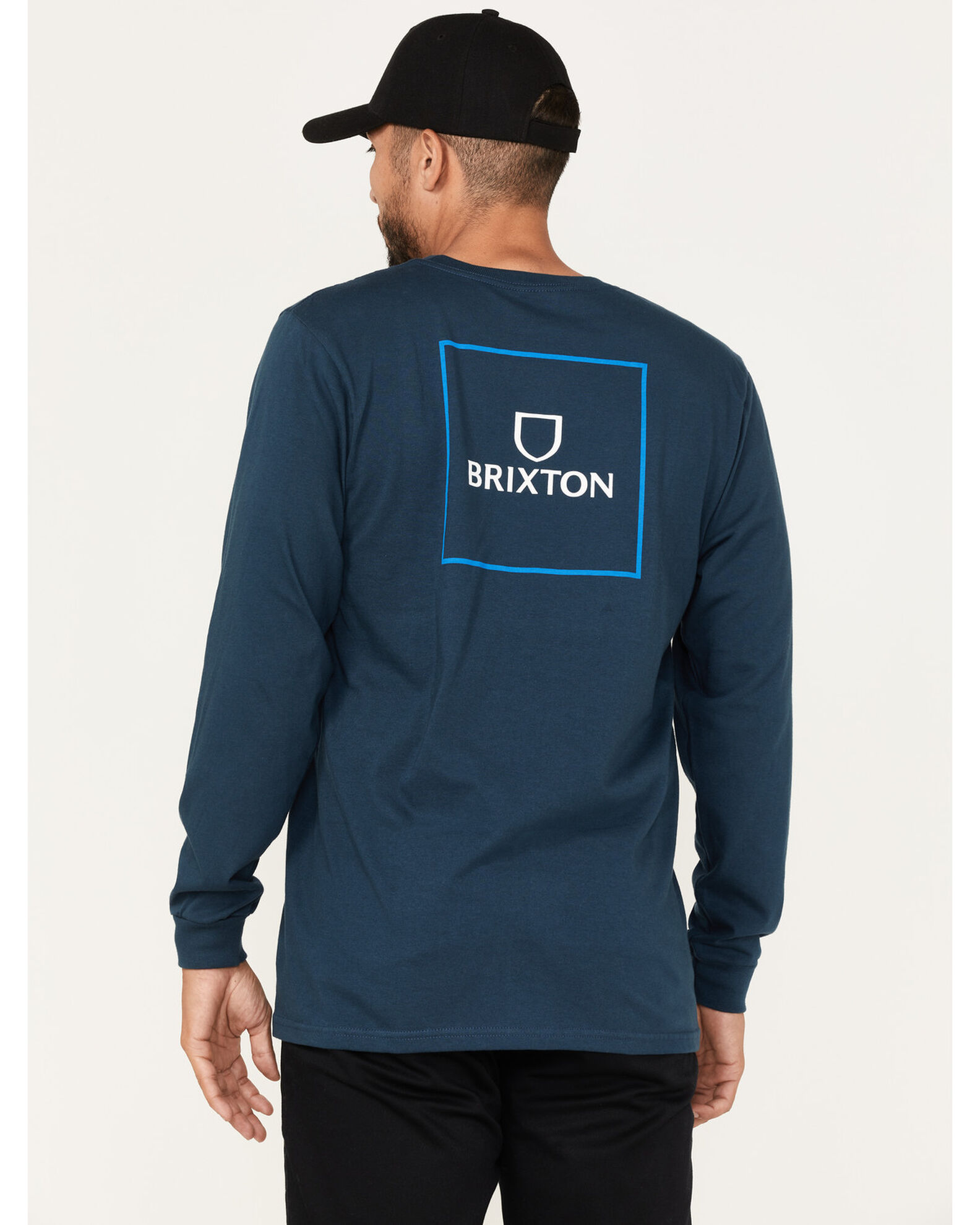 Image #4 - Brixton Men's Alpha Square Logo Graphic Long Sleeve T-Shirt, Navy, hi-res