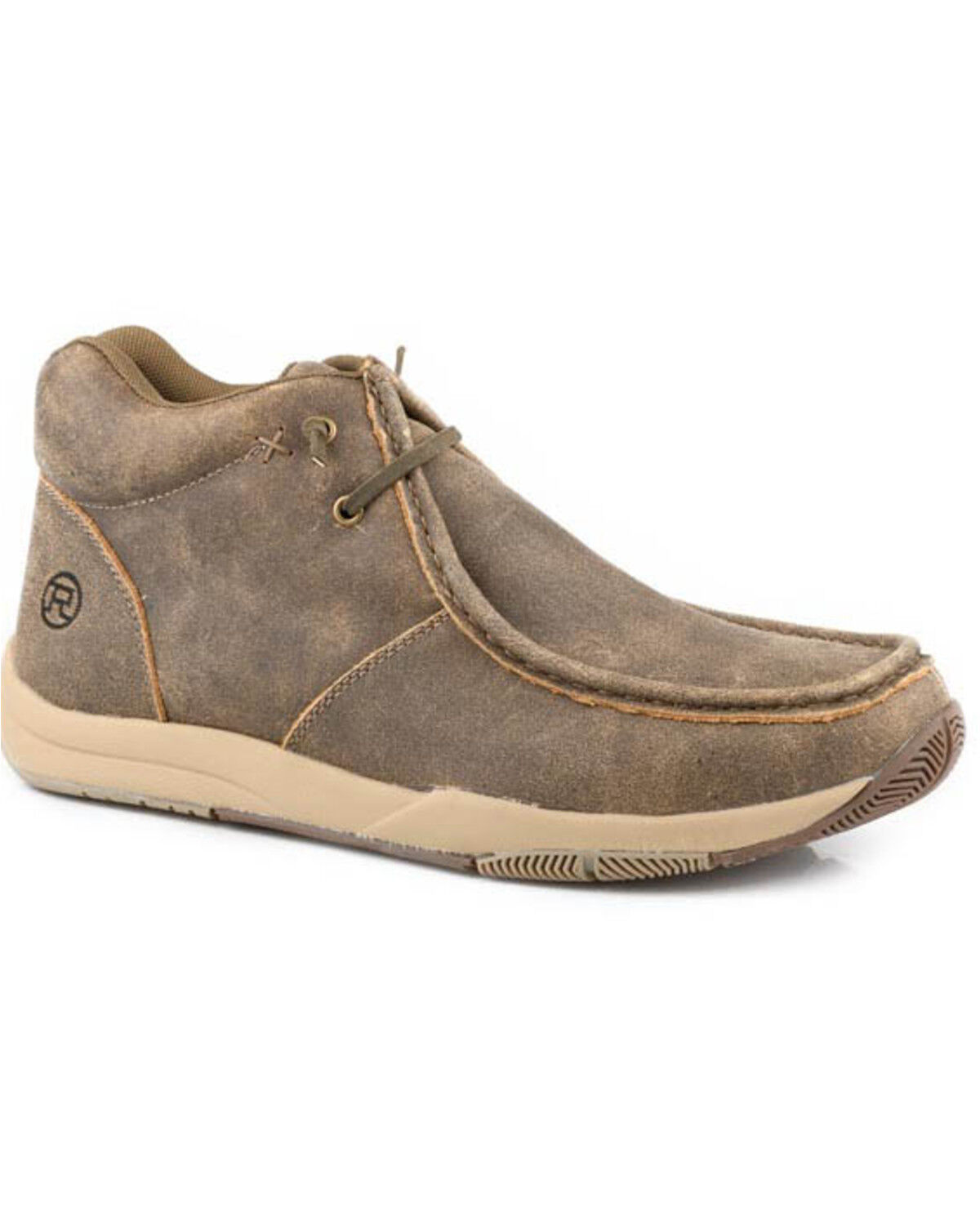 Image #1 - Roper Men's Clearcut Tumbled Leather casual Shoes - Moc Toe, Tan, hi-res
