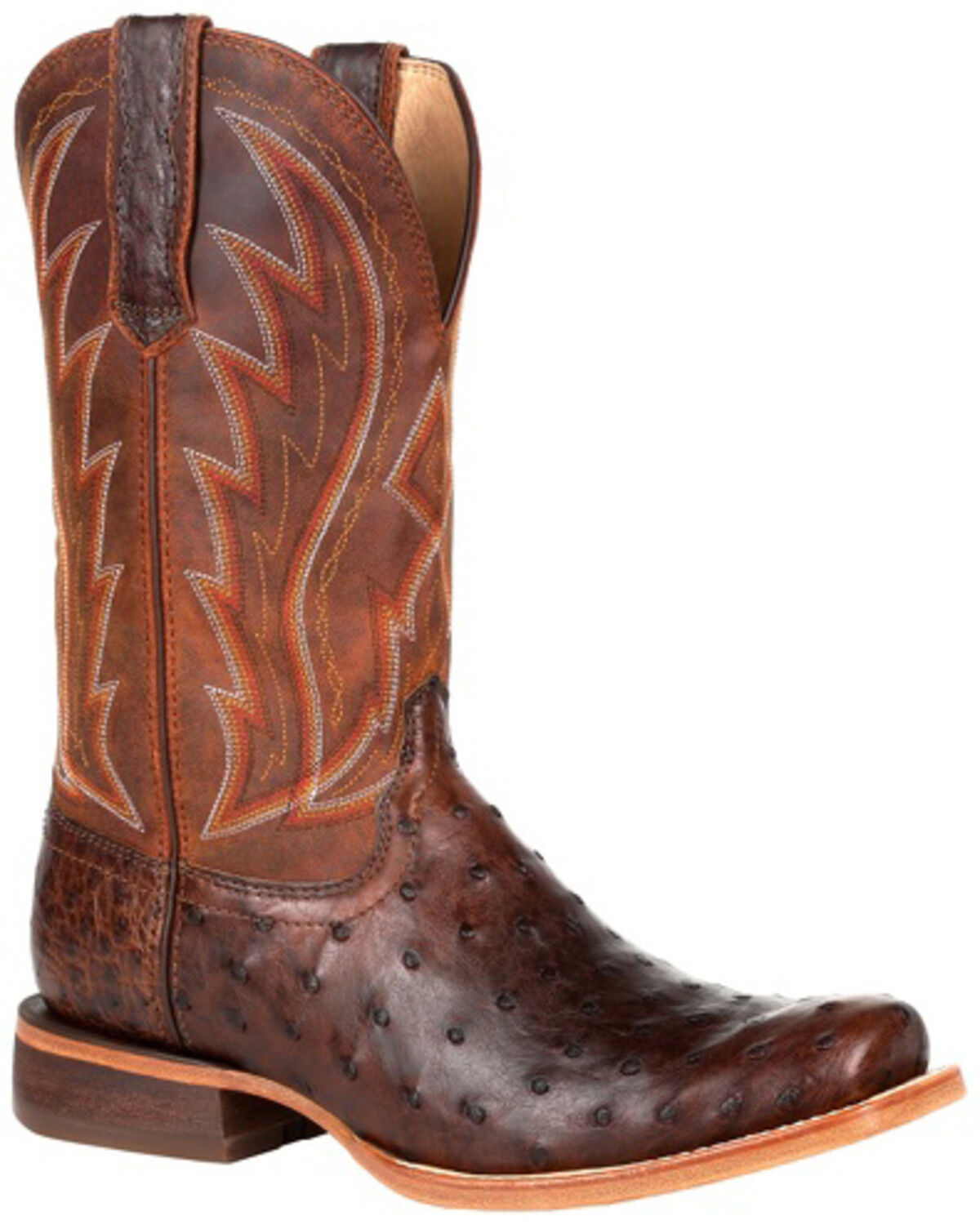 Image #1 - Durango Men's Chestnut Full-Quill Ostrich Western Boots - Square Toe, , hi-res