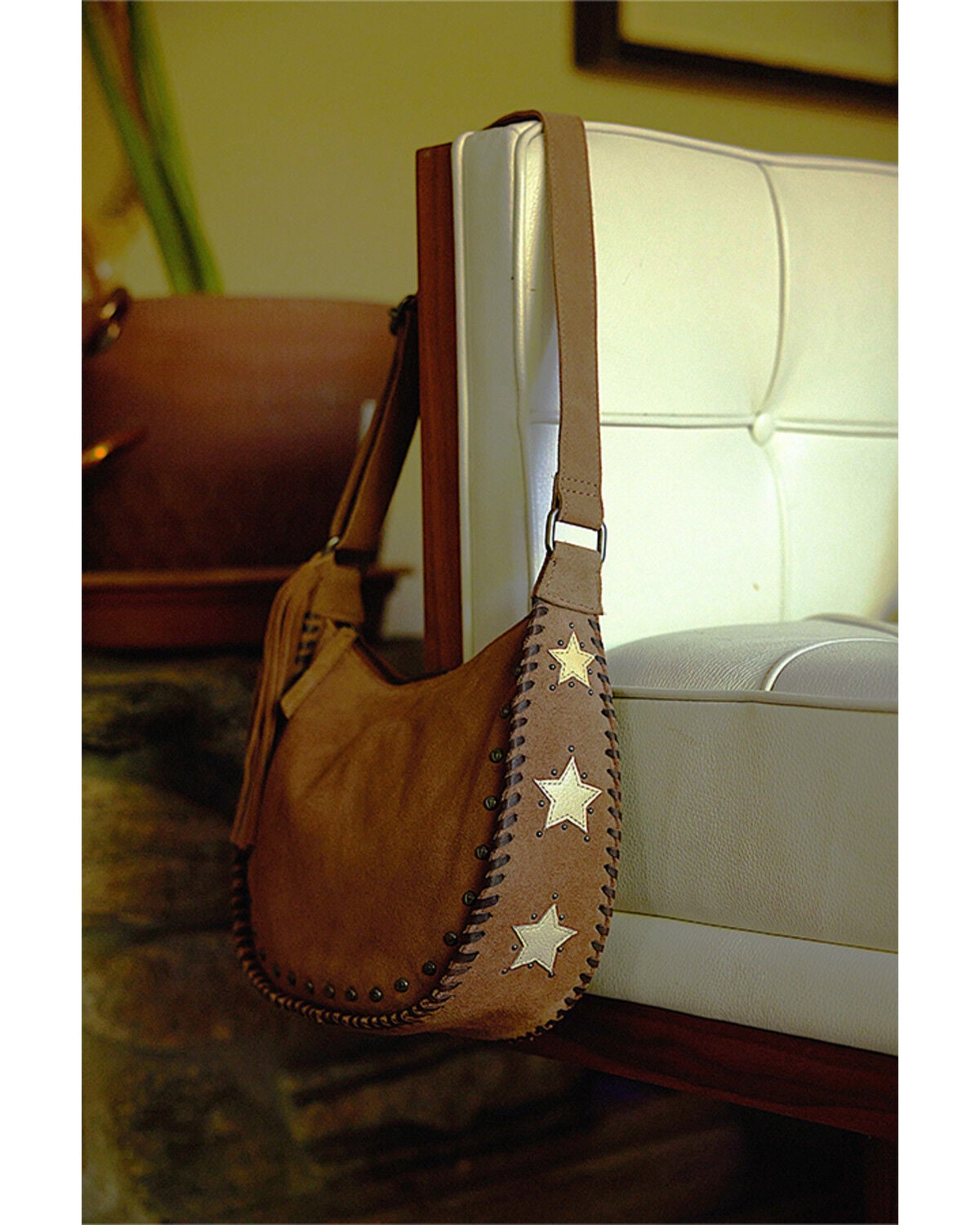 Image #3 - Idyllwind Women's Sabre Star Suede Shoulder Bag, Brown, hi-res