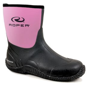 Roper Neoprene Barnyard Boots - Round Toe, Pink, hi-res
