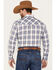 Image #4 - Ely Walker Men's Plaid Print Long Sleeve Pearl Snap Western Shirt , Blue, hi-res