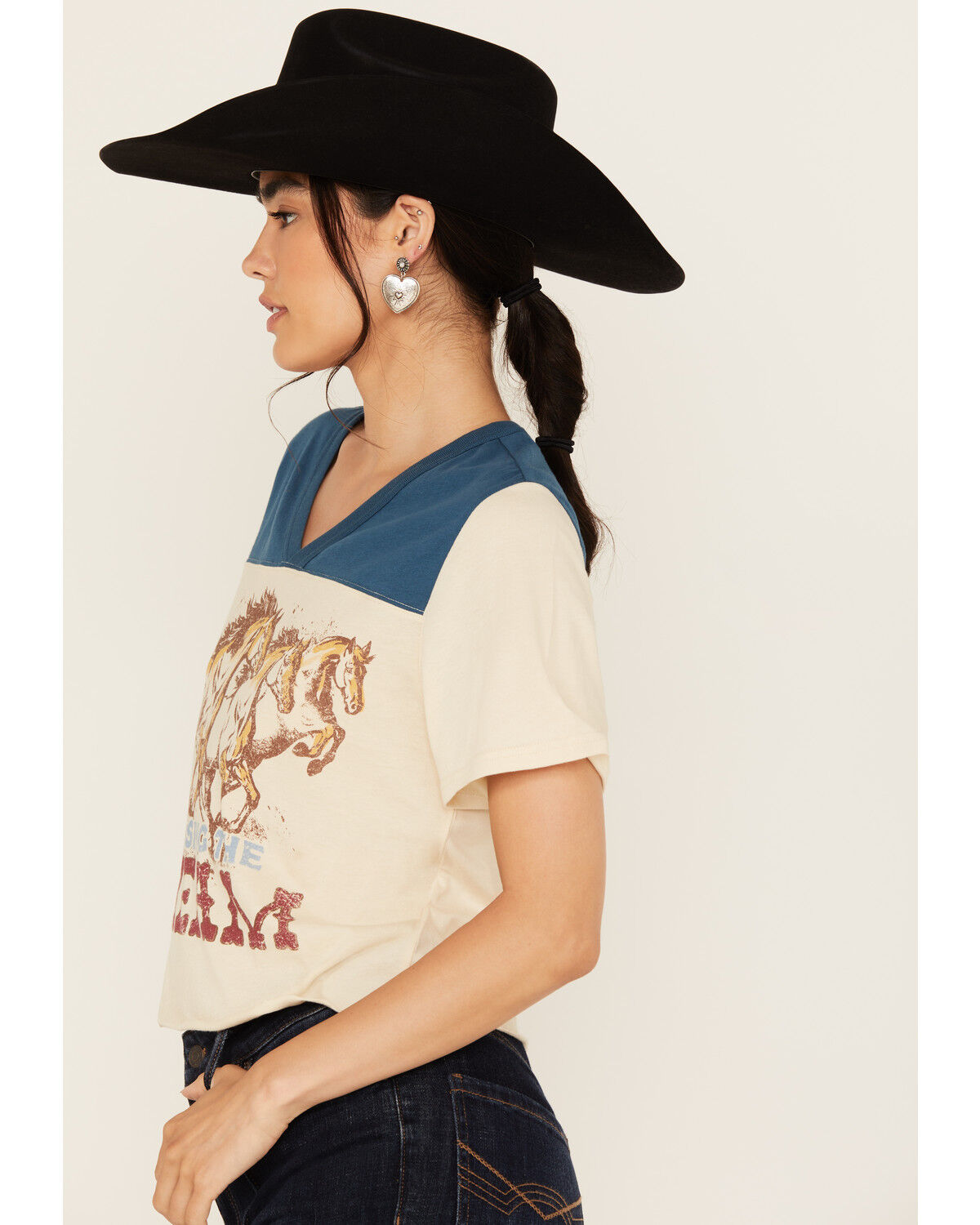 Image #2 - Idyllwind Women's Chasing The Dream Cropped Football Short Sleeve Tee, Nude, hi-res