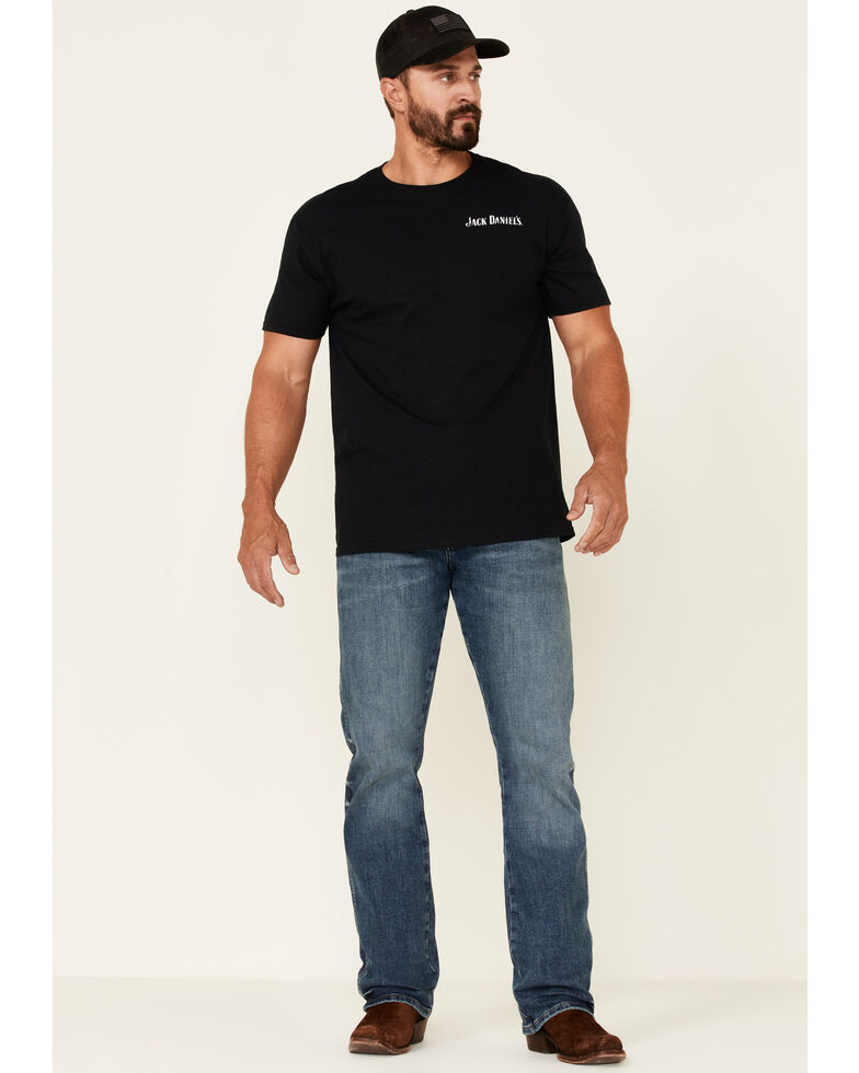 Jack Daniels' Men's Black Vintage Back Graphic Short Sleeve T-Shirt