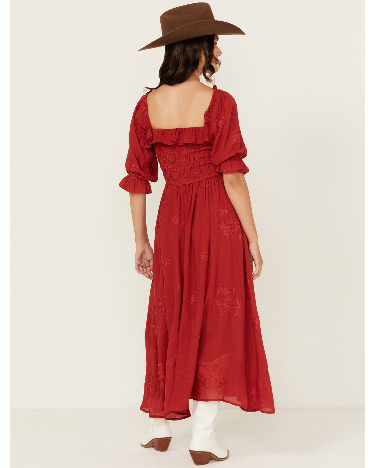 Image #4 - Wild Moss Women's Embroidered Half Sleeve Maxi Dress, , hi-res