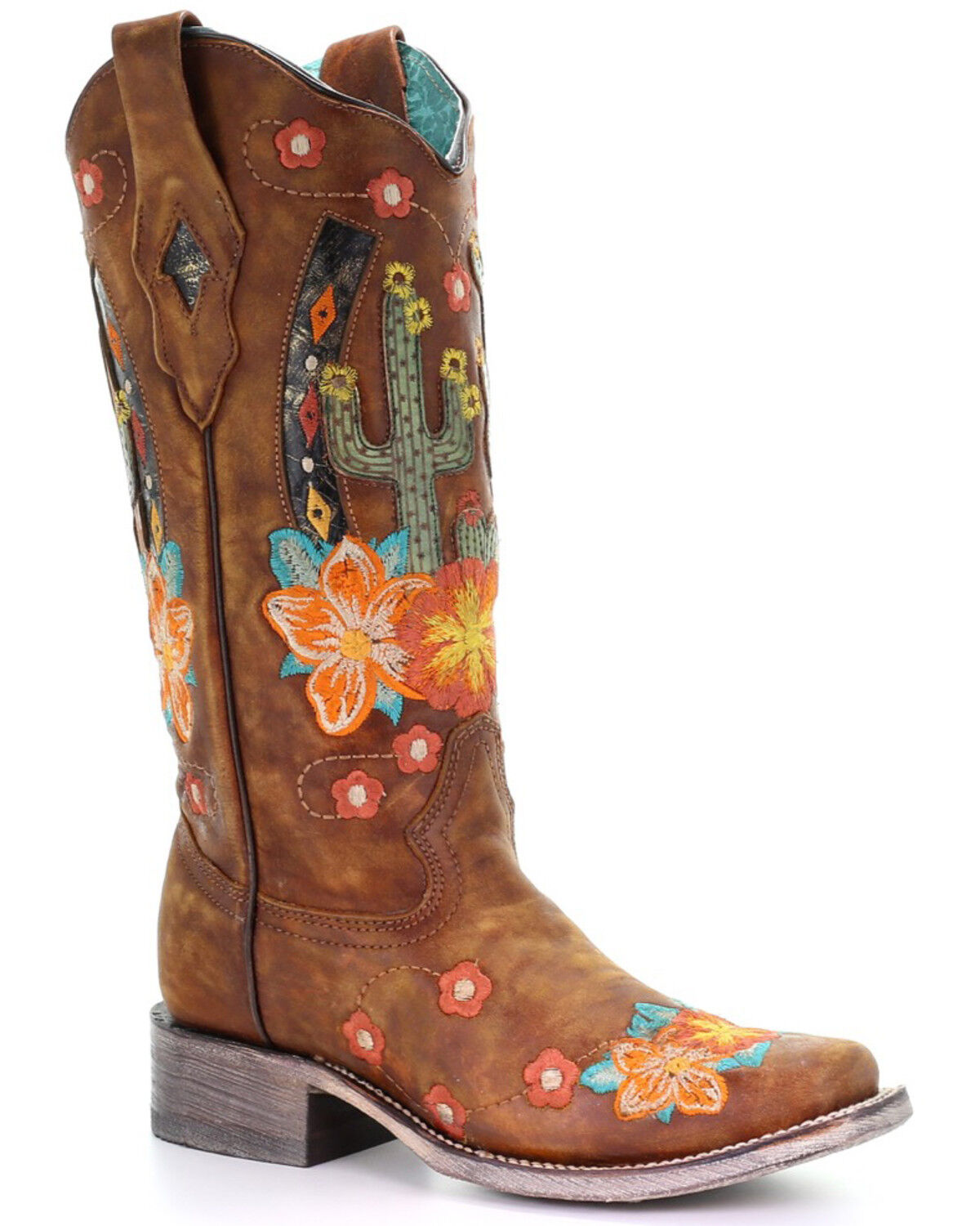 square toe female cowboy boots
