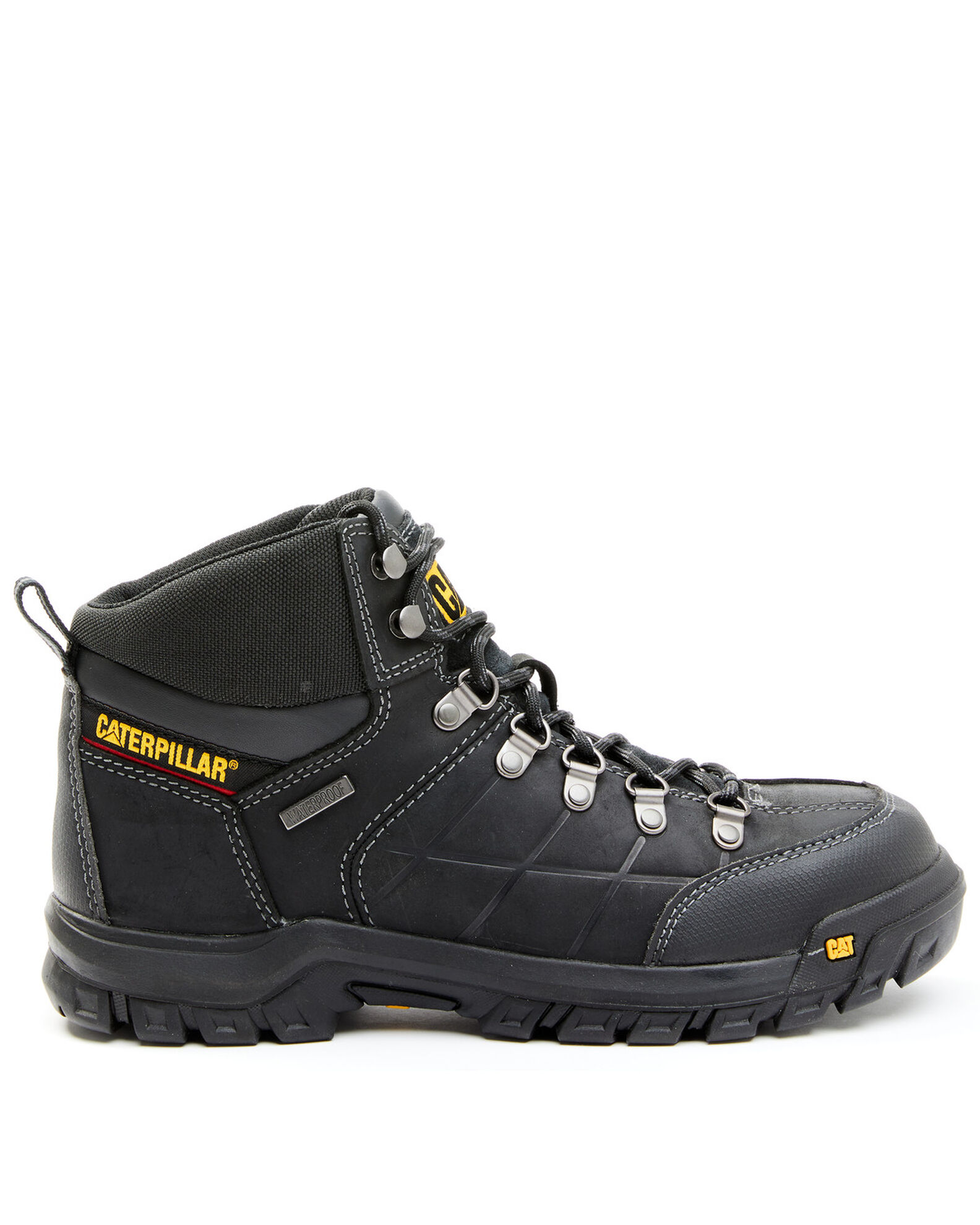 Image #2 - CAT Men's Threshold Waterproof Work Boots - Steel Toe, Black, hi-res