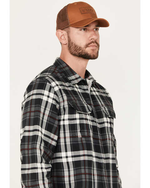 Image #2 - Hawx Men's FR Plaid Print Long Sleeve Button-Down Work Shirt , Charcoal, hi-res