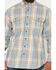 Image #3 - Carhartt Men's FR Plaid Print Long Sleeve Button-Down Work Shirt, Steel Blue, hi-res