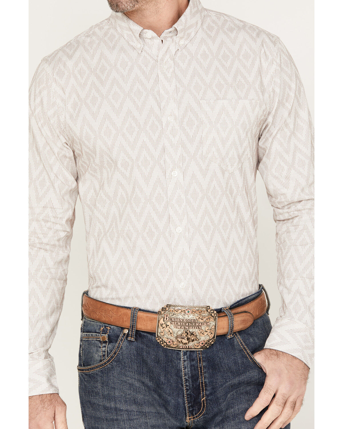 Image #3 - Cody James Men's Accent Geo Print Long Sleeve Button Down Shirt, , hi-res