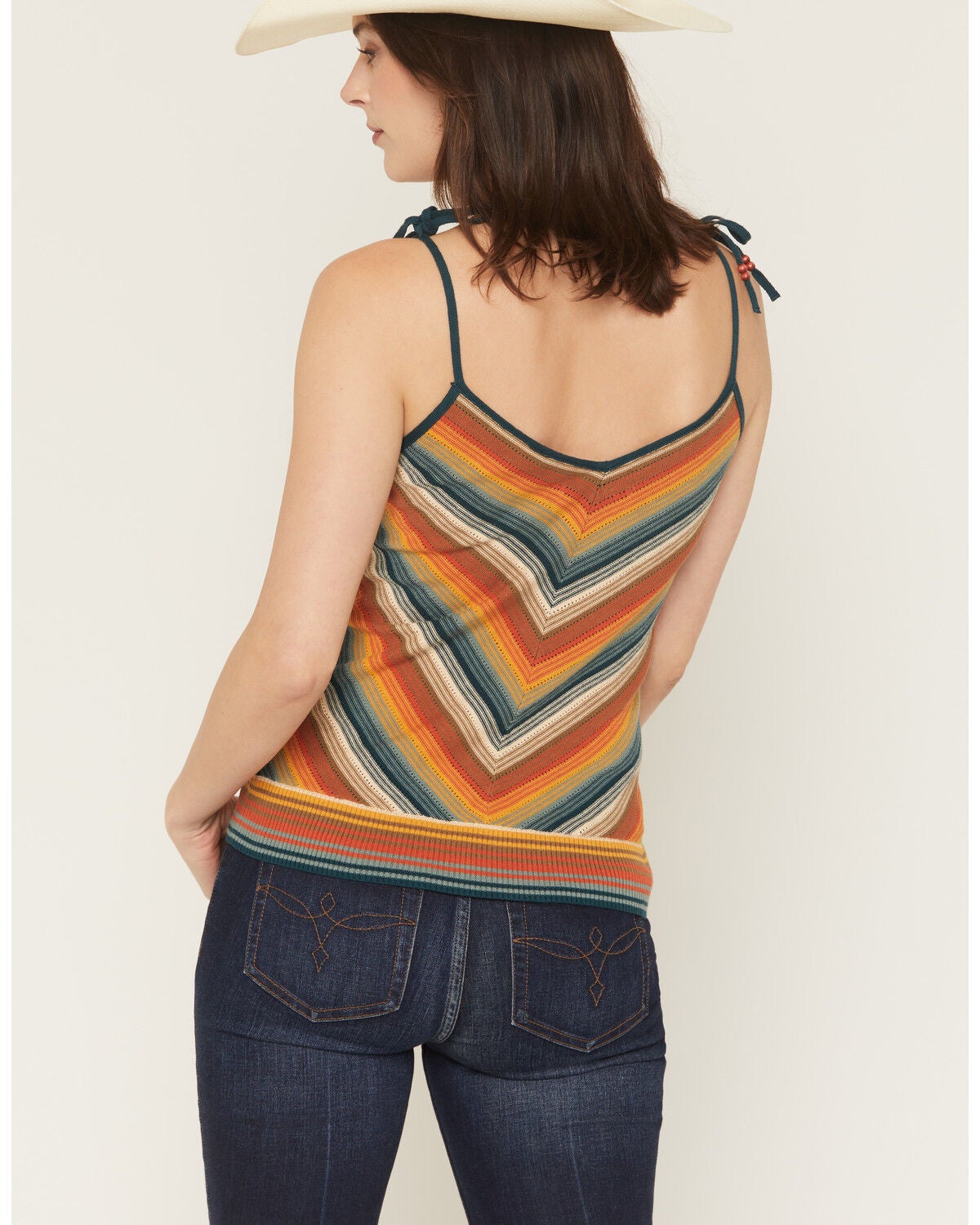 Image #6 - Shyanne Women's Garrson Striped Sweater Tank, Teal, hi-res