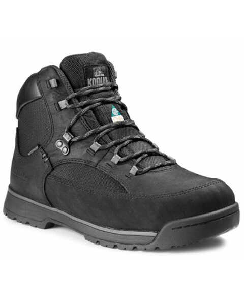 Kodiak Men's Greb Classic Lace-Up Waterproof Hiker Work Boots - Steel Toe, Black, hi-res