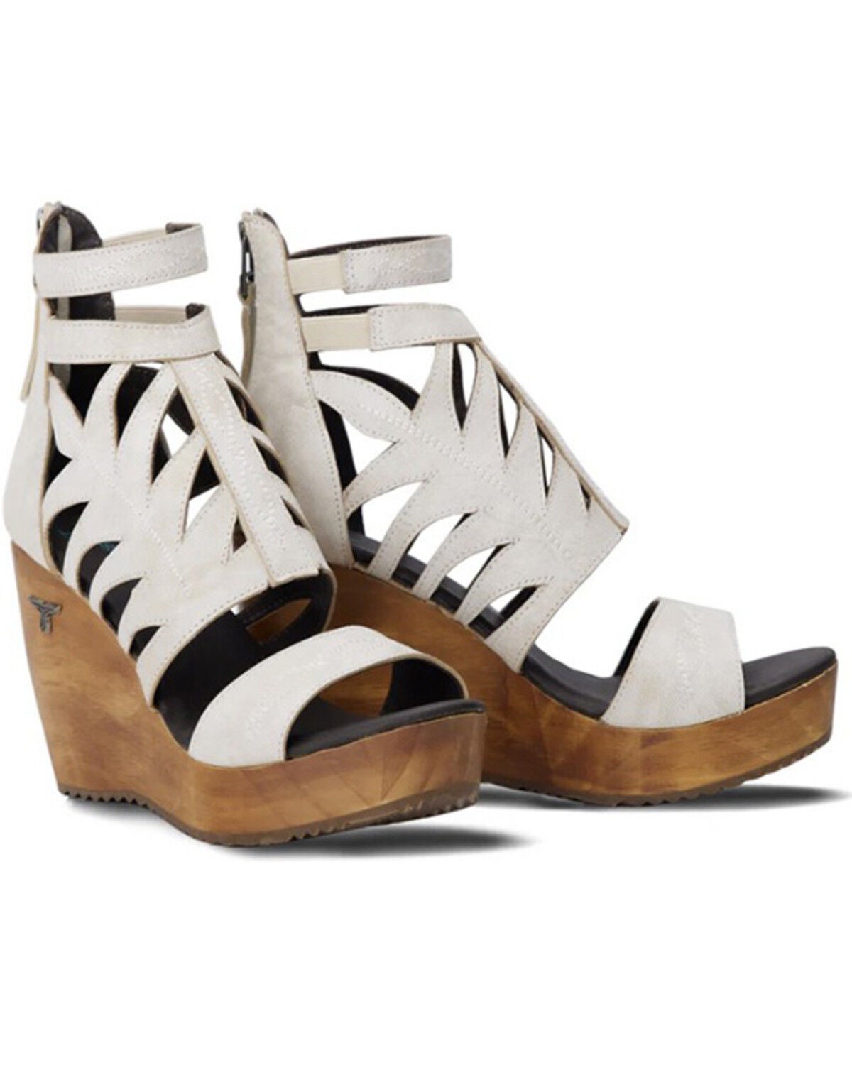 Image #1 - Lane Women's Becca Wedge Heels, Ivory, hi-res