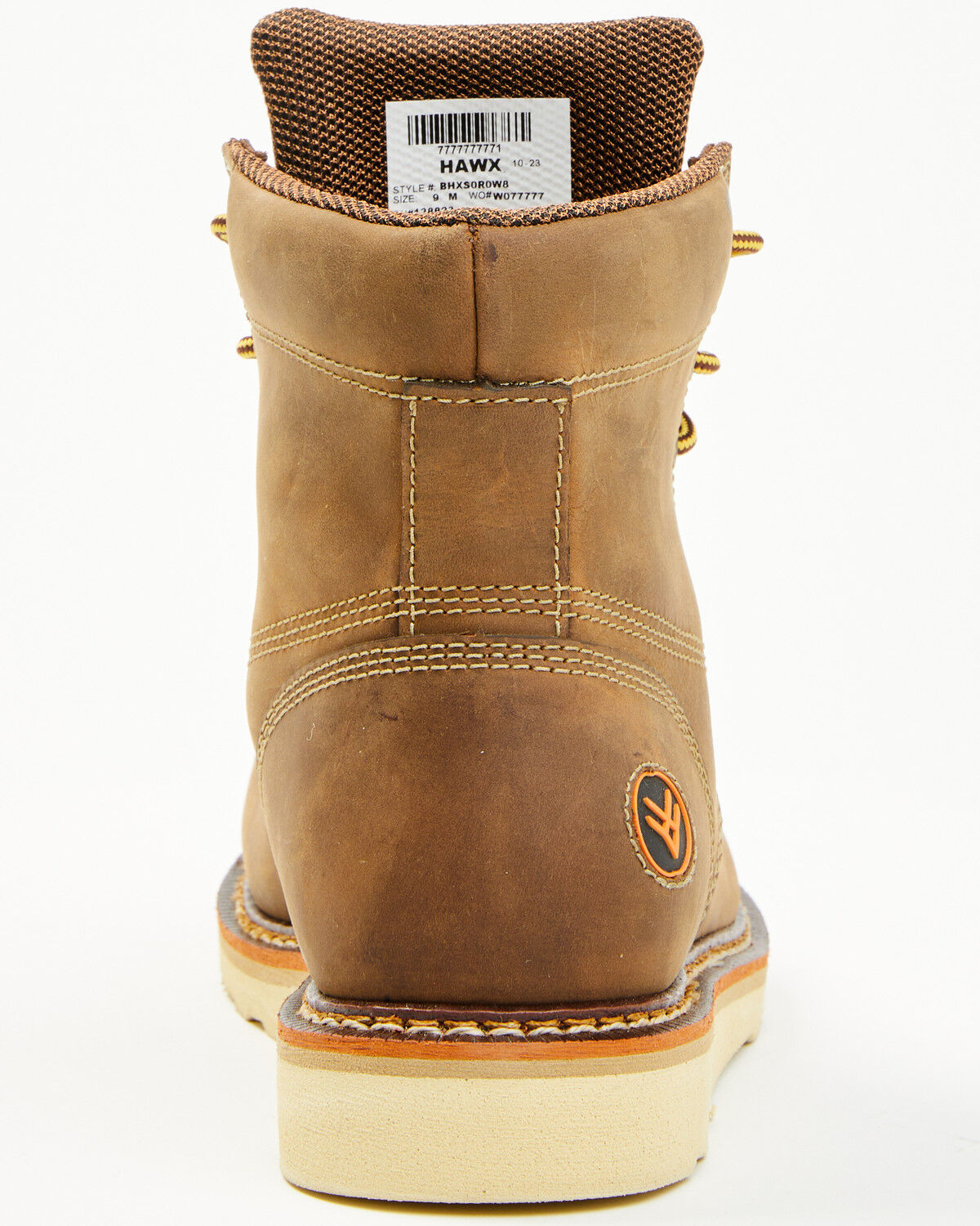 Image #5 - Hawx Men's 6" Moc Work Boots - Steel Toe, Brown, hi-res