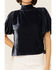 Image #2 - Free People Women's Velvet Knit Claudia Puff Short Sleeve Tee, Navy, hi-res