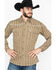 Cowboy Hardware Men's Double Diamond Print Long Sleeve Western Shirt , Tan, hi-res