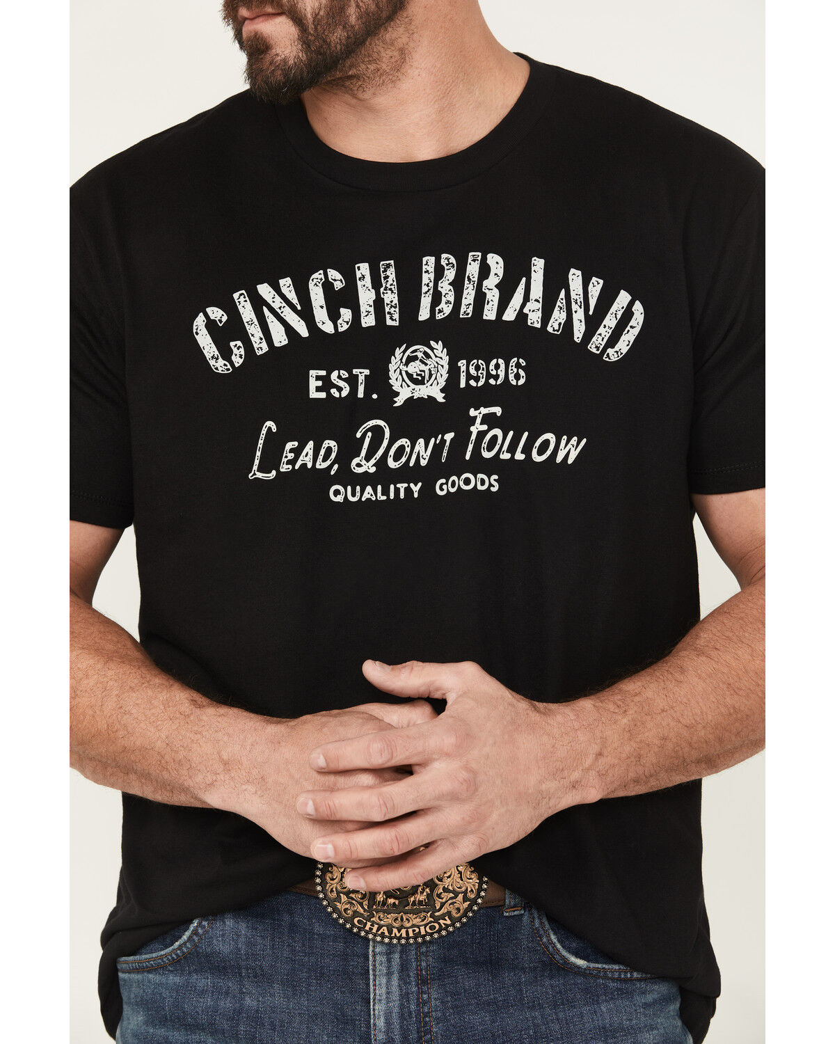 Image #3 - Cinch Men's Lead Don't Follow Short Sleeve Graphic T-Shirt, Black, hi-res