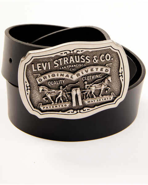 Levi's Men's Black Novelty Buckle Belt, Black, hi-res