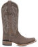 Image #2 - Circle G Women's Embroidered Western Boots - Broad Square Toe, Chocolate, hi-res