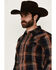 Image #2 - Cody James Men's Trouble Plaid Print Long Sleeve Snap Western Shirt - Tall, Navy, hi-res