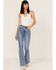 Image #3 - Rock & Roll Denim Women's Medium Wash High Rise Star Pocket Flare Jeans, Medium Wash, hi-res
