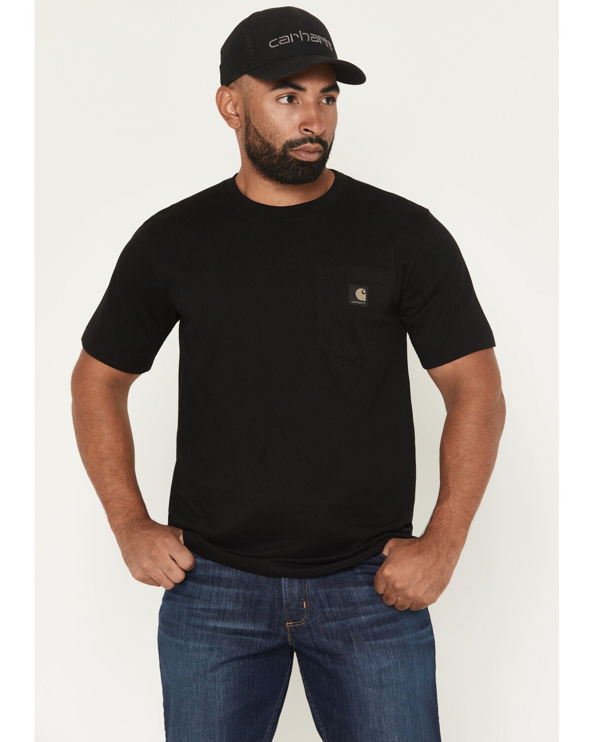 Image #2 - Carhartt Men's Camo Print Logo Relaxed Fit Short Sleeve Pocket T-Shirt, Black, hi-res