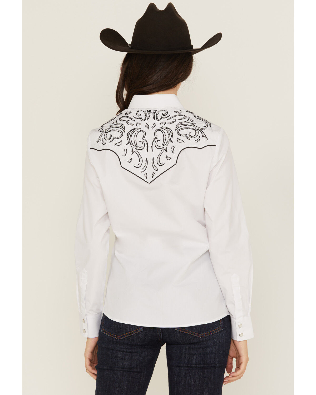 Image #4 - Rodeo Clothing Women's Embroidered Long Sleeve Snap Western Shirt, White, hi-res