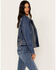 Image #2 - Idyllwind Women's Studded Moto Leather Jacket, Blue, hi-res