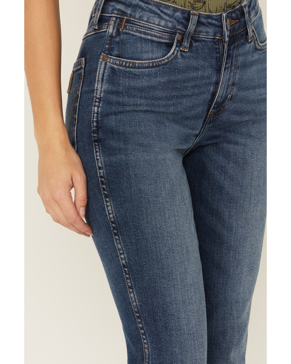 Image #2 - Wrangler Retro Women's Medium Wash Aria High Rise Flare Stretch Denim Jeans, Medium Wash, hi-res