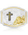 Image #1 - Montana Silversmiths Men's Two-Toned Cross Belt Buckle, Silver, hi-res