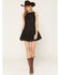 Image #1 - Cleo + Wolf Women's Polka Dot Denim Sleeveless Mini Dress, Black, hi-res