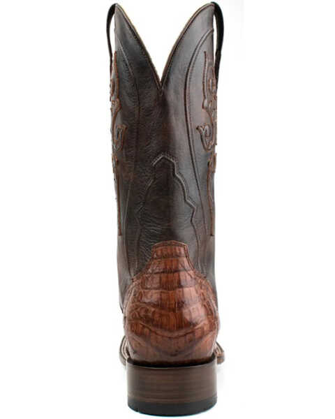 El Dorado Men's Waxy Cowboy Caiman Belly Exotic Western Boots - Broad Square Toe , Bronze, hi-res
