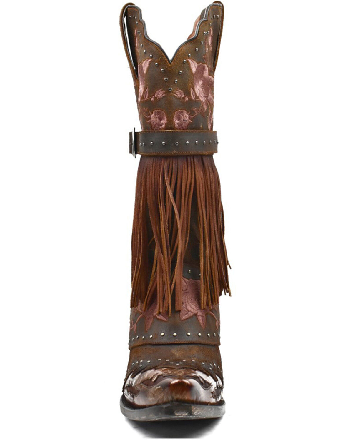 Image #4 - Dan Post Women's Bed of Roses Fringe Embroidered Western Boot - Snip Toe, , hi-res