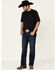 Image #1 - Cinch Men's Boot Barn Exclusive Ian Rinse Dark Performance Stretch Slim Bootcut Jeans , Indigo, hi-res