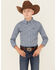 Image #1 - Wrangler Boys' Striped Long Sleeve Button-Down Western Shirt, Blue, hi-res