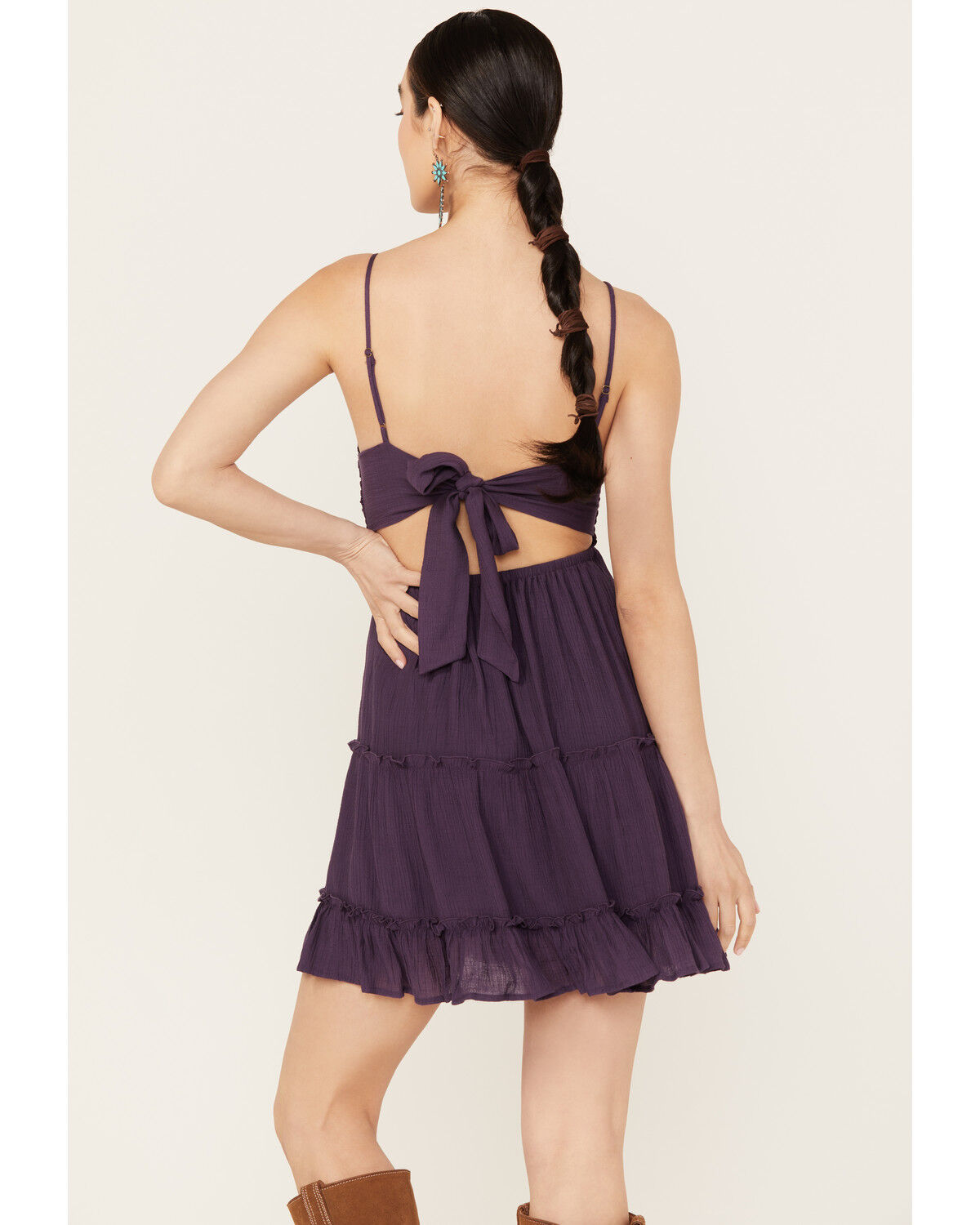 Image #3 - Shyanne Women's Lace Crochet Mini Dress, Purple, hi-res