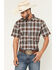 Image #1 - Cody James Men's Urban Rodeo Plaid Print Short Sleeve Button-Down Western Shirt, Brown, hi-res