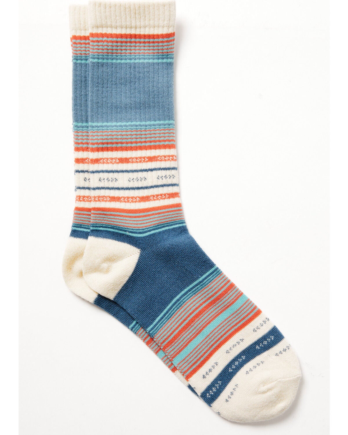 Image #1 - Cody James Men's Rio Southwestern Striped Crew Socks, Blue, hi-res