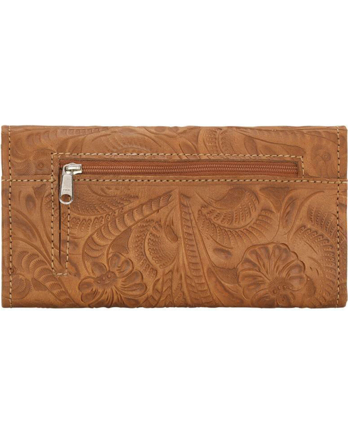 Image #3 - American West Women's Saddle Ridge Tri-Fold Wallet, Rust Copper, hi-res