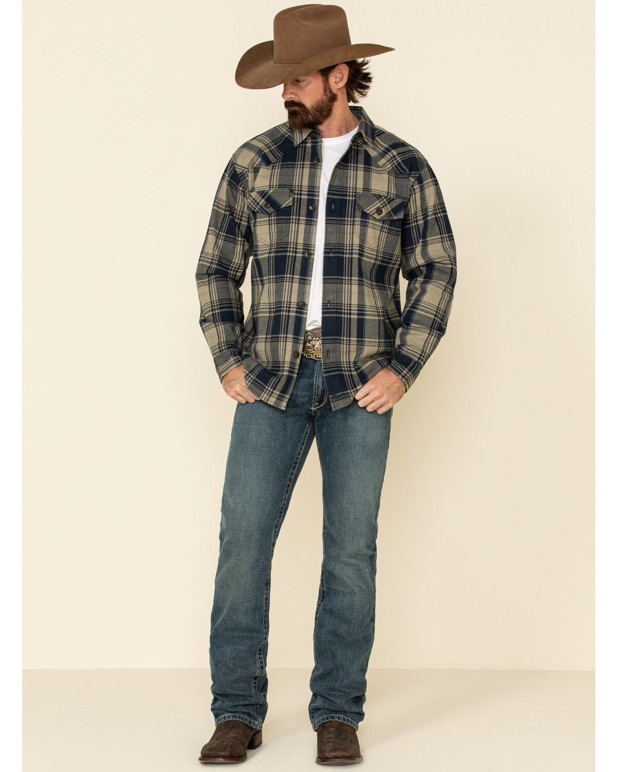 Image #2 - Cody James Men's Bogus Large Bonded Plaid Long Sleeve Western Flannel Shirt , , hi-res
