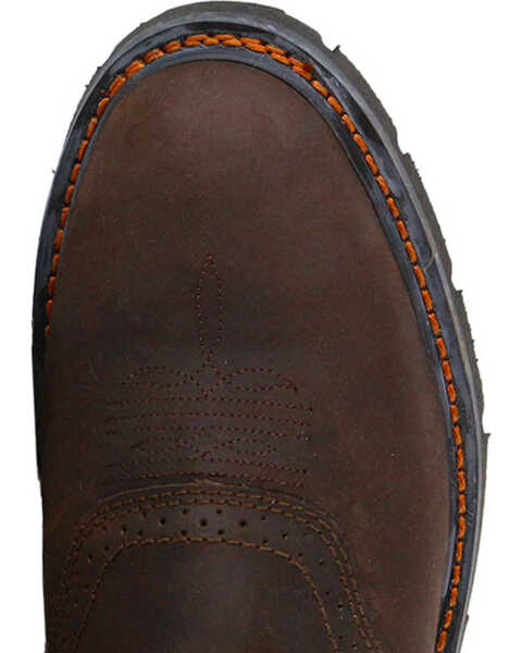 Image #6 - Cody James Men's Western Pull On Work Boots - Soft Toe, Brown, hi-res