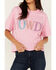 Image #3 - Mainstrip Women's Howdy Rhinestone Short Sleeve Cropped Graphic Tee, Pink, hi-res